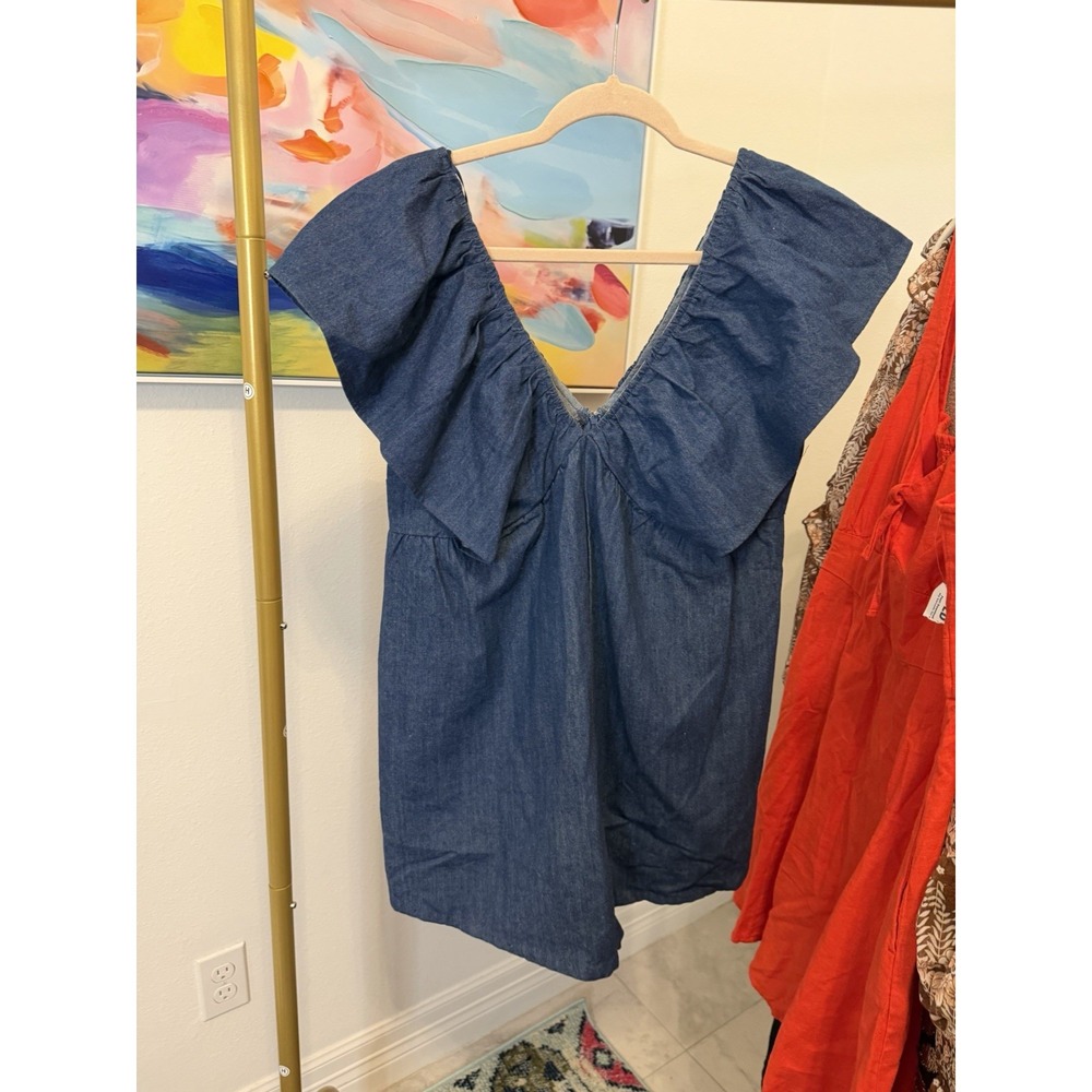 Day + Moon Women's Denim Romper NWOT Small